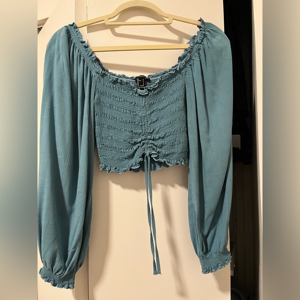 Teal long sleeve top